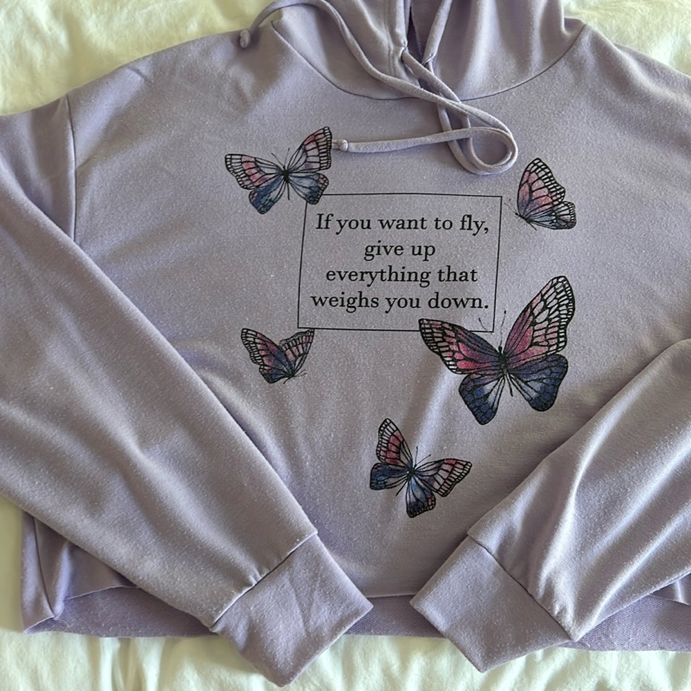 Madrad cropped lavender hoodie
